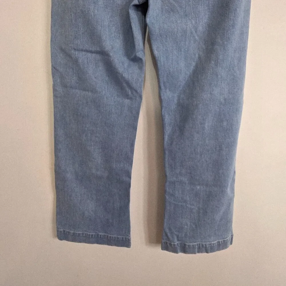 Paige Leenah High Rise Distressed Wide Leg Cotton Stretch Ankle Jean Size 29 - Picture 8 of 11
